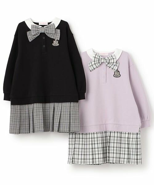 mezzo piano / メゾピアノ ミニ丈・ひざ丈ワンピース | チェックプリーツ　ドッキングワンピース | 詳細12