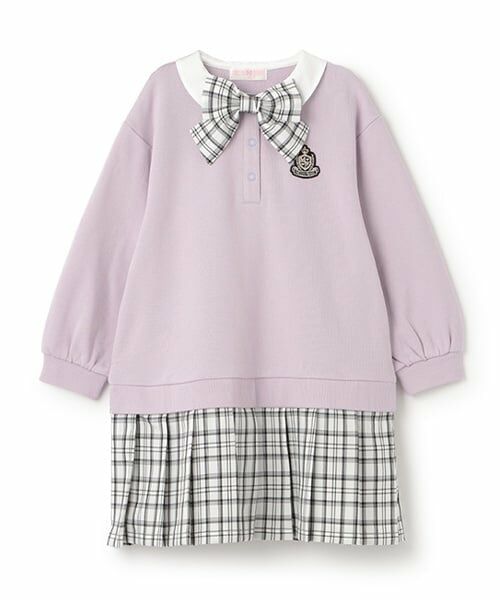 mezzo piano / メゾピアノ ミニ丈・ひざ丈ワンピース | チェックプリーツ　ドッキングワンピース | 詳細14