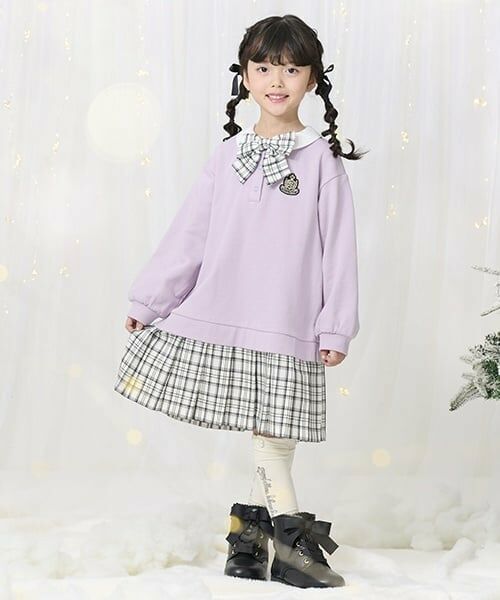 mezzo piano / メゾピアノ ミニ丈・ひざ丈ワンピース | チェックプリーツ　ドッキングワンピース | 詳細18