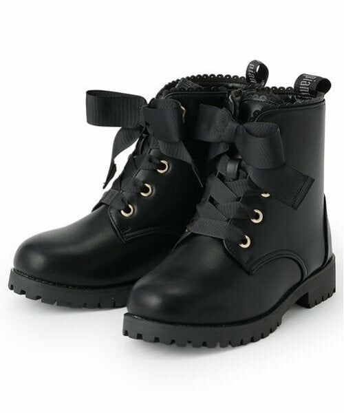 mezzo piano / メゾピアノ ブーツ(ショート丈) | レースアップリボン ブーツ | 詳細1