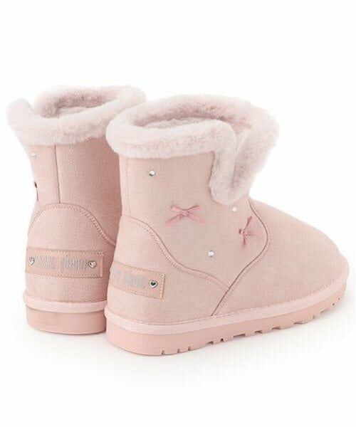 mezzo piano / メゾピアノ ブーツ（ショート丈） | ビジューリボン　ムートン風ブーツ | 詳細10