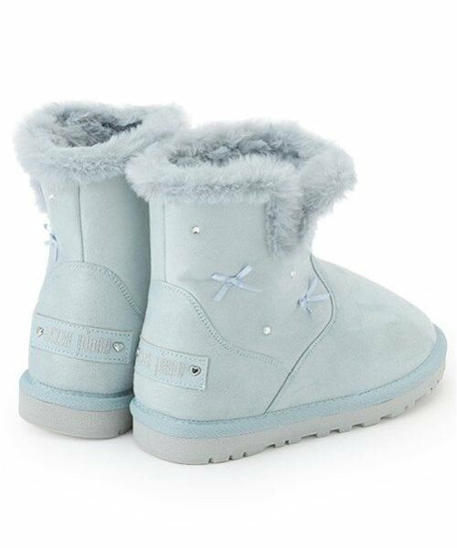 mezzo piano / メゾピアノ ブーツ（ショート丈） | ビジューリボン　ムートン風ブーツ | 詳細11