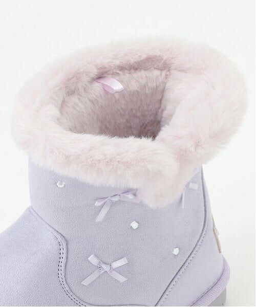 mezzo piano / メゾピアノ ブーツ（ショート丈） | ビジューリボン　ムートン風ブーツ | 詳細14