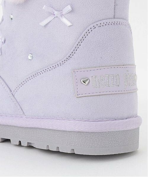 mezzo piano / メゾピアノ ブーツ（ショート丈） | ビジューリボン　ムートン風ブーツ | 詳細17