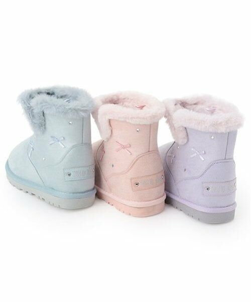 mezzo piano / メゾピアノ ブーツ（ショート丈） | ビジューリボン　ムートン風ブーツ | 詳細19