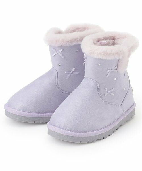 mezzo piano / メゾピアノ ブーツ（ショート丈） | ビジューリボン　ムートン風ブーツ | 詳細21