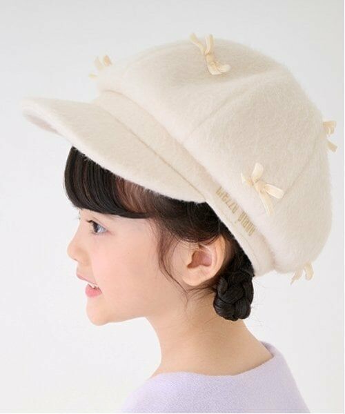 mezzo piano / メゾピアノ ハンチング・キャスケット・ベレー帽 | プチリボン　キャスケット（オフ ホワイト）