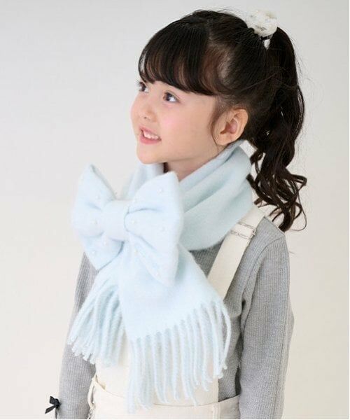 mezzo piano / メゾピアノ マフラー・ショール・スヌード・ストール | リボンモチーフ　ニットマフラー | 詳細1