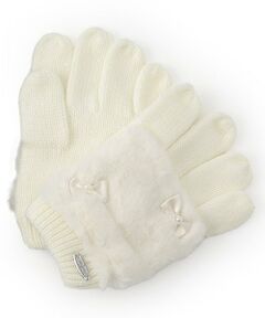 mezzo piano / メゾピアノ 手袋 | フェイクファーつき　ニット手袋