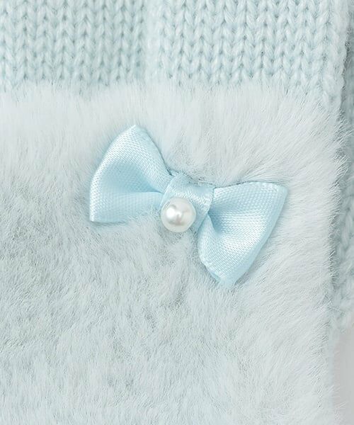 mezzo piano / メゾピアノ 手袋 | フェイクファーつき　ニット手袋 | 詳細2