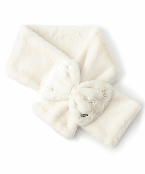 mezzo piano / メゾピアノ マフラー・ショール・スヌード・ストール | リボン　フェイクファー　マフラー | 詳細6