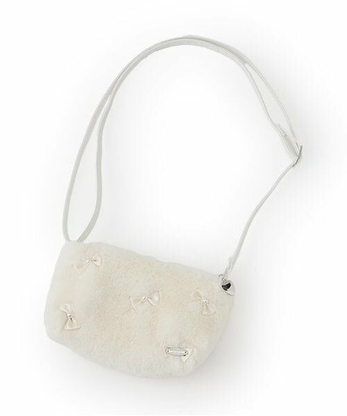 mezzo piano / メゾピアノ ショルダーバッグ | リボンフェイクファー　ポシェット（オフ ホワイト）