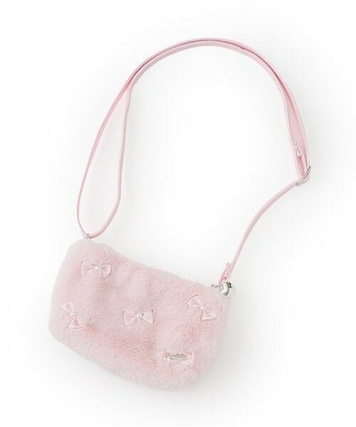 mezzo piano / メゾピアノ ショルダーバッグ | リボンフェイクファー　ポシェット（ピンク）