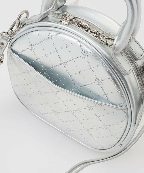 mezzo piano / メゾピアノ ショルダーバッグ | モノグラム柄型押し　ラウンドバッグ | 詳細8