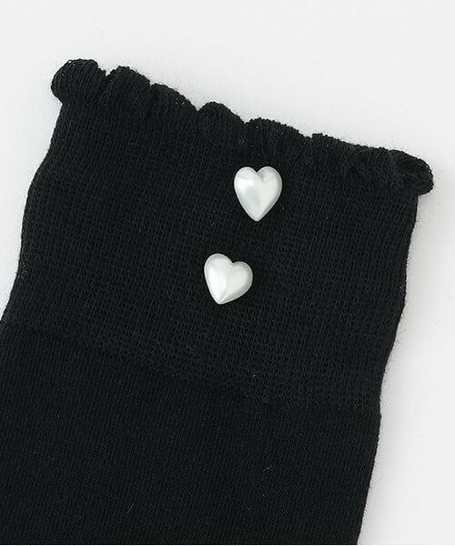 mezzo piano / メゾピアノ ソックス | ハートボタンつき　ニーハイソックス | 詳細1