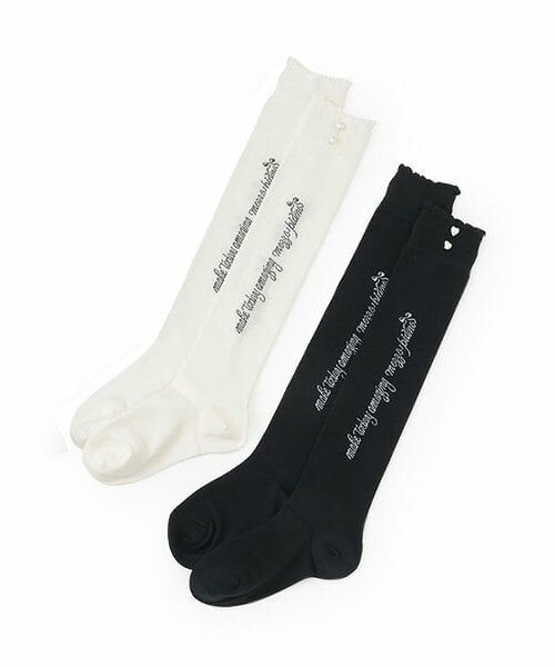 mezzo piano / メゾピアノ ソックス | ハートボタンつき　ニーハイソックス | 詳細5