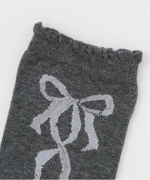 mezzo piano / メゾピアノ ソックス | レースアップリボン柄　ハイソックス | 詳細1