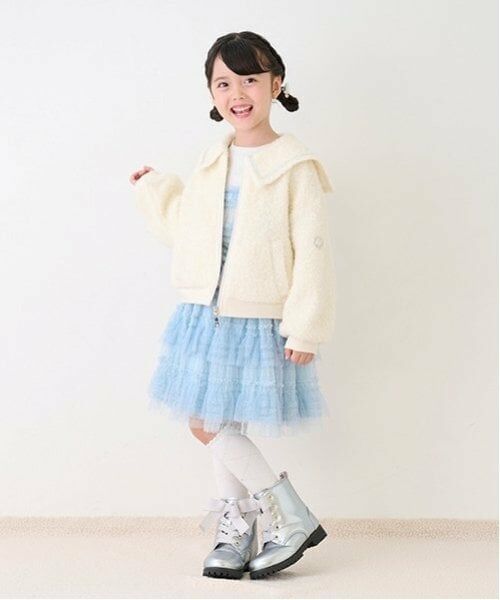 mezzo piano / メゾピアノ ソックス | ラインストーンつきダイヤ柄　ハイソックス | 詳細2