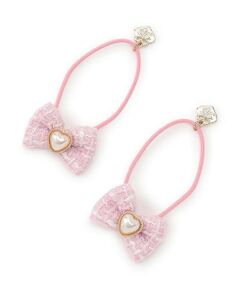 mezzo piano / メゾピアノ ヘアゴム・シュシュ | ツィードリボン　ヘアポニー2個セット