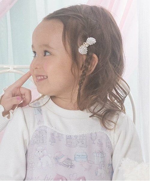 mezzo piano / メゾピアノ ヘアゴム・シュシュ | ビーズリボン　ヘアポニー2個セット | 詳細1