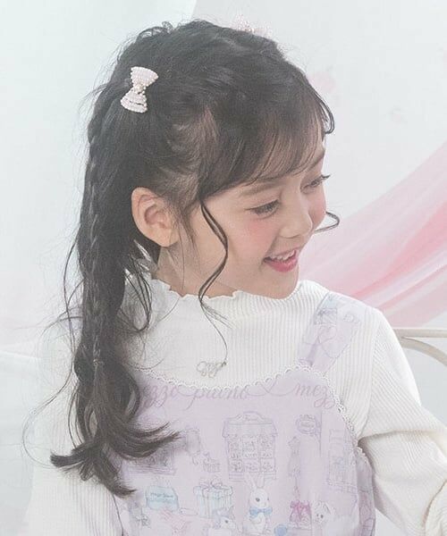 mezzo piano / メゾピアノ ヘアゴム・シュシュ | ビーズリボン　ヘアポニー2個セット | 詳細9