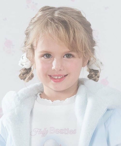 mezzo piano / メゾピアノ ヘアゴム・シュシュ | ぷっくりハート　ヘアポニー2個セット（白）