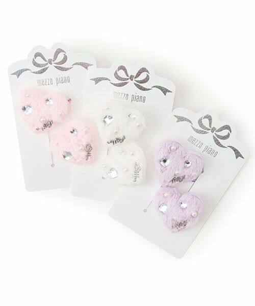 mezzo piano / メゾピアノ ヘアゴム・シュシュ | ぷっくりハート　ヘアポニー2個セット | 詳細3