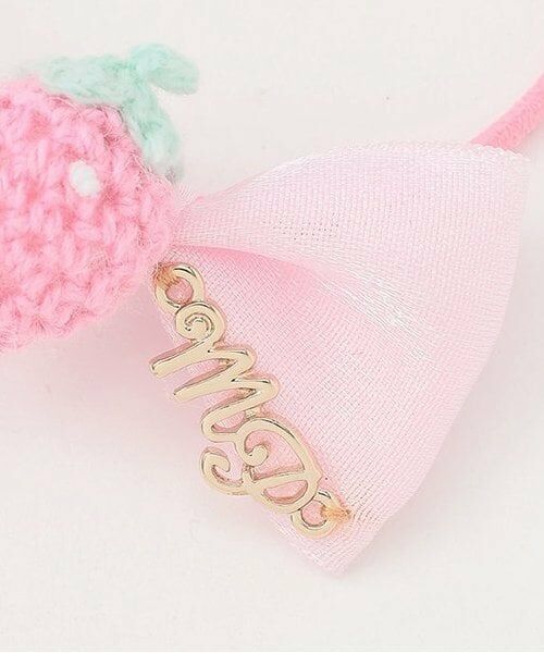 mezzo piano / メゾピアノ ヘアゴム・シュシュ | イチゴ編みモチーフ　ヘアポニー2個セット | 詳細2