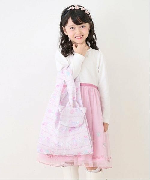 mezzo piano / メゾピアノ トートバッグ | ショッピング柄　エコバッグ（ピンク）