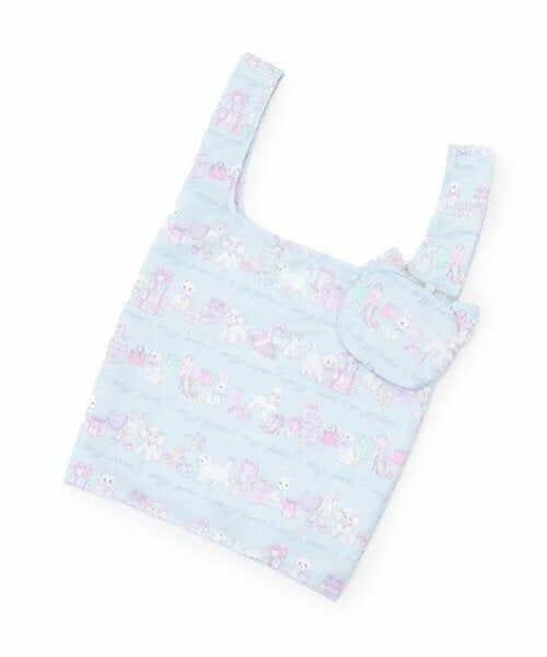 mezzo piano / メゾピアノ トートバッグ | ショッピング柄　エコバッグ（ライト ブルー）