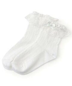 mezzo piano / メゾピアノ ソックス | 定番サテンリボンソックス