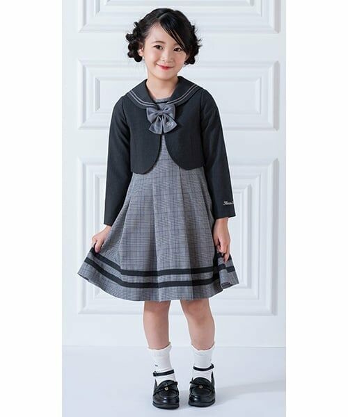 mezzo piano / メゾピアノ ドレス | セーラーカラーアンサンブル　ワンピースセット（グレー）