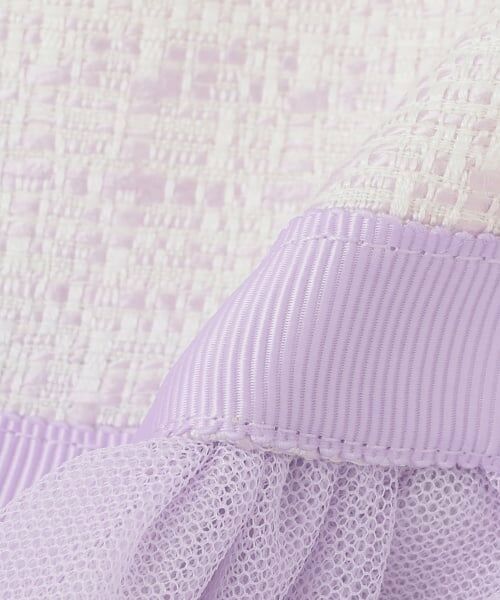 mezzo piano / メゾピアノ ドレス | ツィード×チュールレース刺繍　ドッキングワンピース | 詳細10