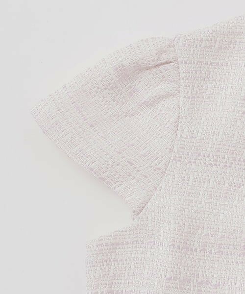 mezzo piano / メゾピアノ ドレス | ツィード×チュールレース刺繍　ドッキングワンピース | 詳細3