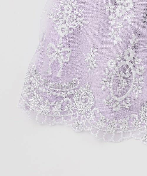 mezzo piano / メゾピアノ ドレス | ツィード×チュールレース刺繍　ドッキングワンピース | 詳細5