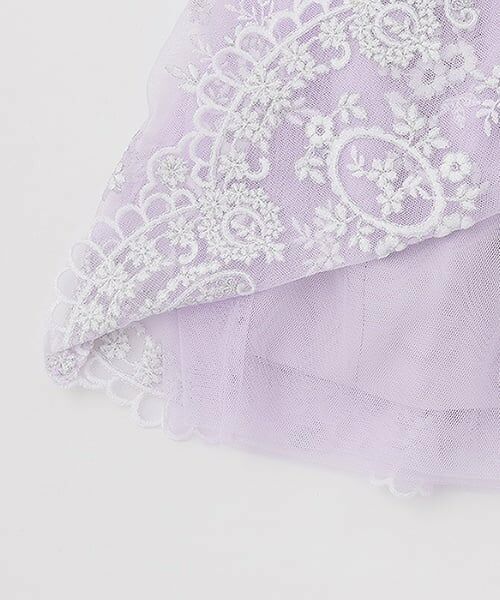 mezzo piano / メゾピアノ ドレス | ツィード×チュールレース刺繍　ドッキングワンピース | 詳細6