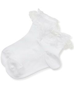 mezzo piano / メゾピアノ ソックス | ロゴレース透かし柄　ソックス