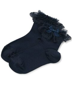 mezzo piano / メゾピアノ ソックス | ロゴレース透かし柄　ソックス