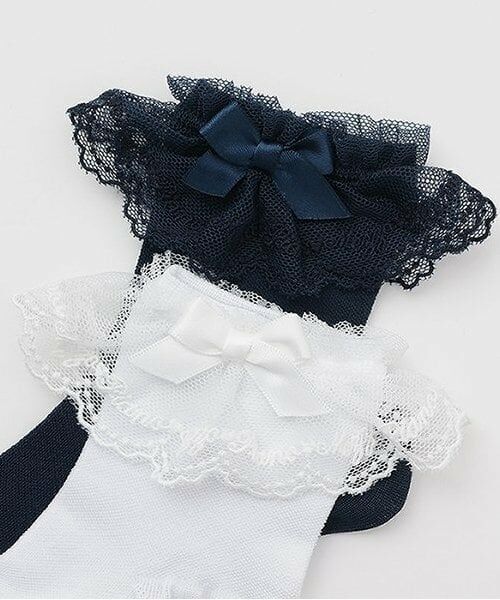 mezzo piano / メゾピアノ ソックス | ロゴレース透かし柄　ソックス | 詳細2