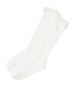 mezzo piano / メゾピアノ ソックス | レース透かし柄　ハイソックス