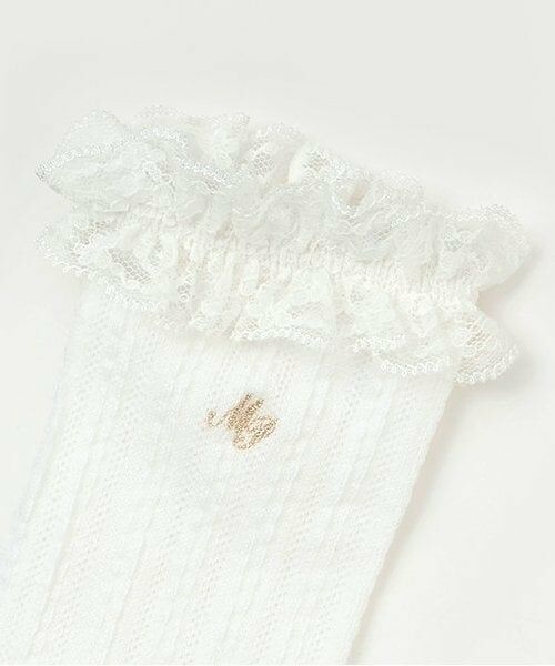 mezzo piano / メゾピアノ ソックス | レース透かし柄　ハイソックス | 詳細1