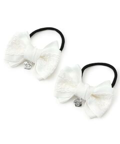 mezzo piano / メゾピアノ ヘアゴム・シュシュ | リボンレース　ヘアポニー2個セット