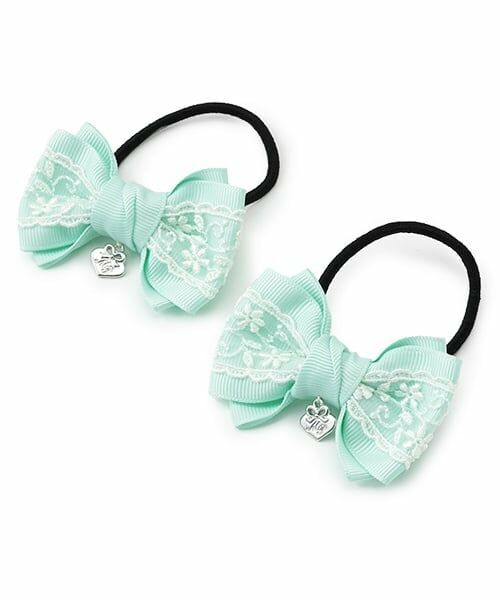 mezzo piano / メゾピアノ ヘアゴム・シュシュ | リボンレース　ヘアポニー2個セット | 詳細3