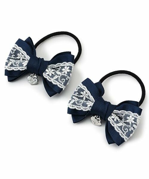 mezzo piano / メゾピアノ ヘアゴム・シュシュ | リボンレース　ヘアポニー2個セット | 詳細5