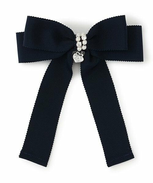 mezzo piano / メゾピアノ ヘアピン | リボン　ヘアクリップ（紺）