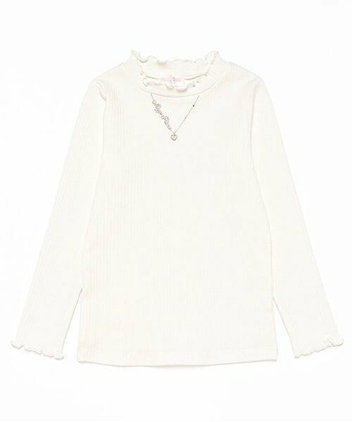 mezzo piano / メゾピアノ Tシャツ | プチハイネック 長袖Tシャツ(オフ ホワイト)