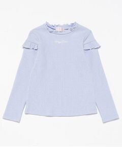 mezzo piano / メゾピアノ Tシャツ | 肩フリル　テレコ長袖Tシャツ