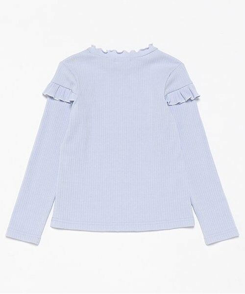 mezzo piano / メゾピアノ Tシャツ | 肩フリル　テレコ長袖Tシャツ | 詳細1