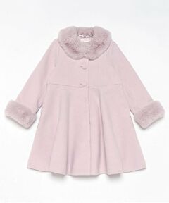 mezzo piano / メゾピアノ その他アウター | フェイクファー衿つき　コート