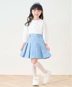 mezzo piano / メゾピアノ ショート・ハーフ・半端丈パンツ | リボン刺繍・花柄　タックスカパン